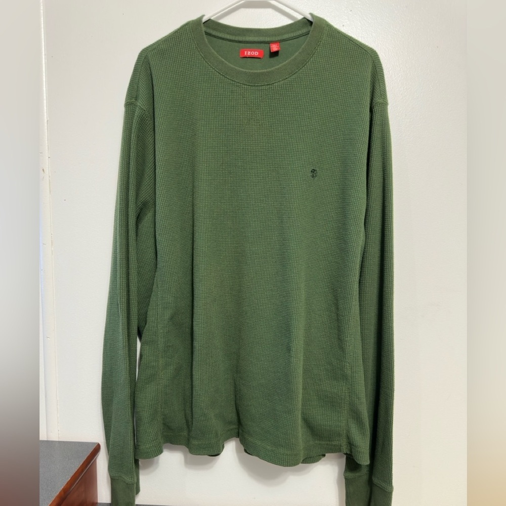 Izod Olive Green Crew Neck Sweater